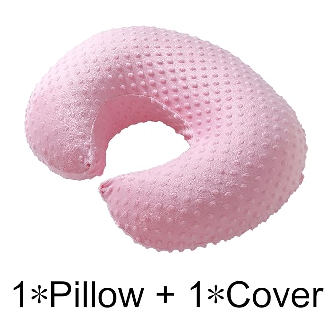 ESEN Baby Nursing Pillow and Body Positioner for Breast Feeding and Bottle Feeding, Ultra Soft Baby Breastfeeding Pillows with Removable Nursing Pillow Cover for More Support for Mom and Baby (Pink)