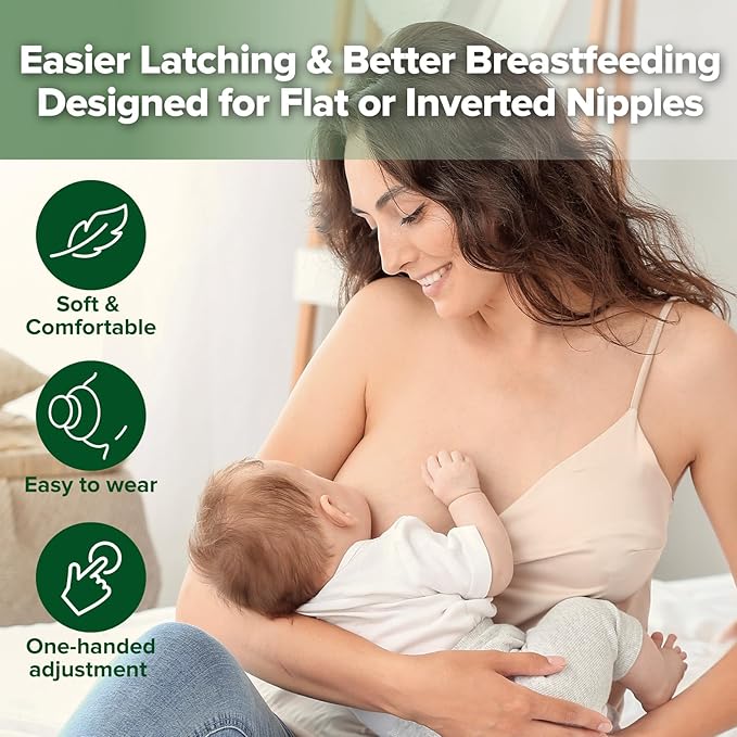 haakaa Silicone Nipple Correctors for Flat, Short or Inverted Nipples, Inverted Nipple Corrector for Breastfeeding with Storage Case, M