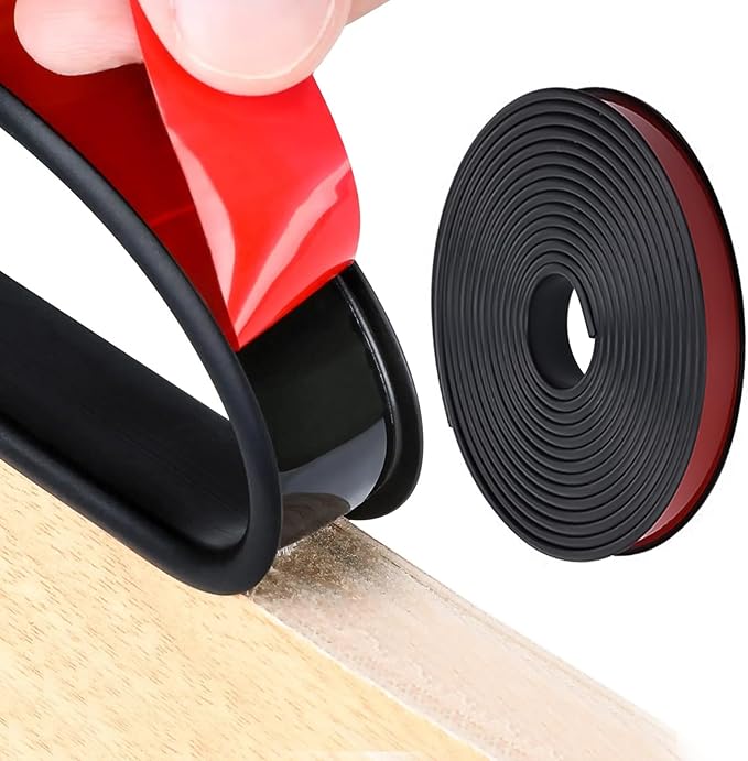 U-Shape Edge Banding, 16.4ft Self Adhesive Veneer Edging Trim TPE Flexible Furniture Edge Protector for Countertop Table Cabinet Repair Furniture Restoration (18mm, Black)