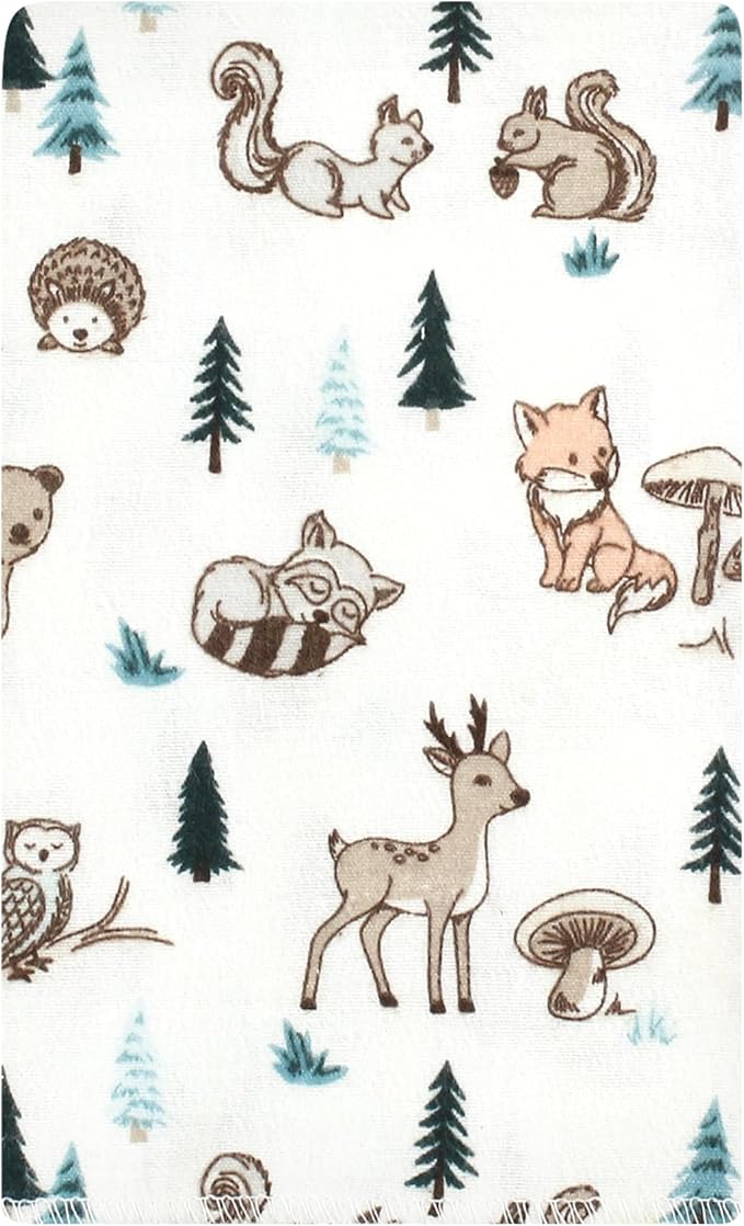 Luvable Friends Hudson Baby Flannel Burp Cloths 10pk, Forest Critters