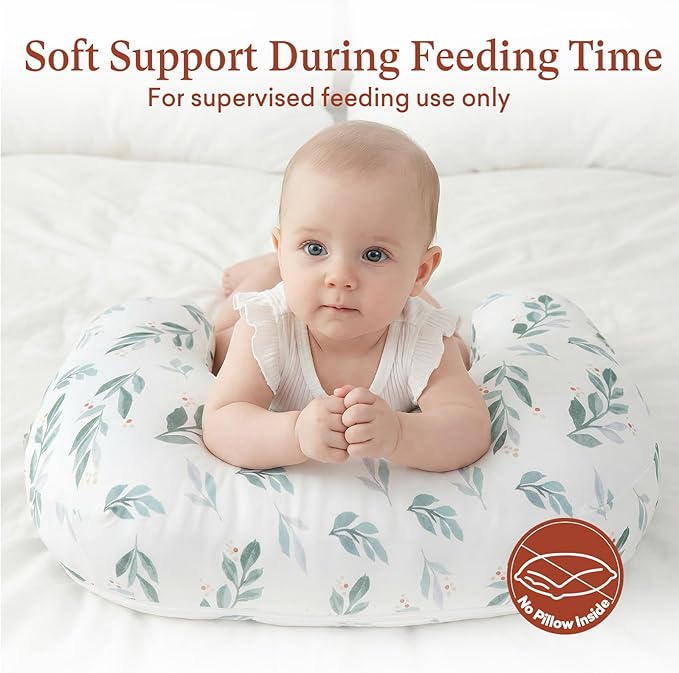 3-Pack Nursing Pillow Cover Compatible with New Boppy Nursing Pillow - Soft Stretchy Microfiber Feeding Pillow Cover, Washable Slipcover for Breastfeeding & Bottle Feeding (Cover Only)