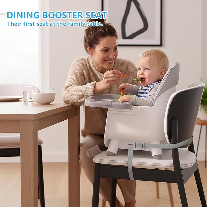 6 in 1 Baby High Chair for Babies and Toddlers, Booster Seat, Kids Learning Table & Chair (Grey)