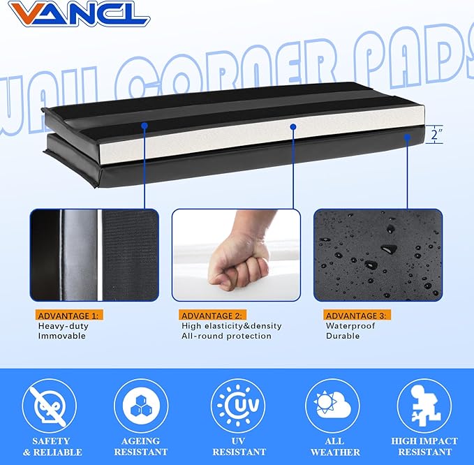 Heavy Duty Corner Edge Protector - Waterproof Durable 2 Sides Wall Corner Pads for Safety