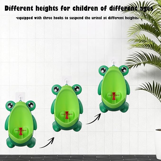 Cute Frog Urinal Standing Potty Training Urinal for Boys Pee Training Toilet with Funny Aiming Target Easy to Clean & Portable