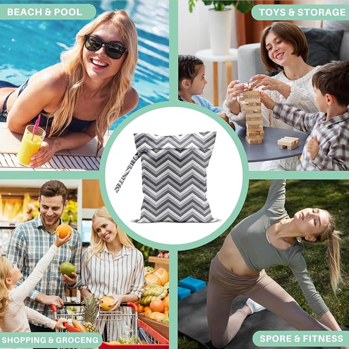 Wet Dry Bags for Diaper Waterproof Swimsuit Washable Reusable Bag for Beach Diapers Dirty Yoga Gym Clothes Plant Gifts for Friend Men Women