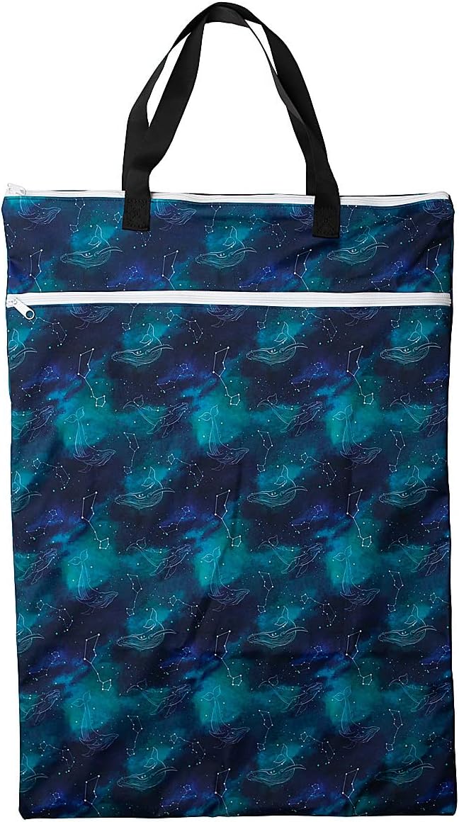 Large Hanging Wet/Dry Cloth Diaper Pail Bag for Reusable Diapers or Laundry
