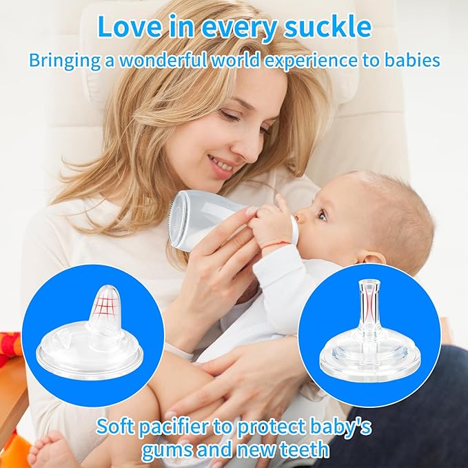 Sippy Spout Nipples for Philips Avent Natural Baby Bottles, My Grippy Spout Sippy Cup and Natural Trainer Sippy Cup, Replacement Bottle Nipple BPA-Free,4 Count, 6m+
