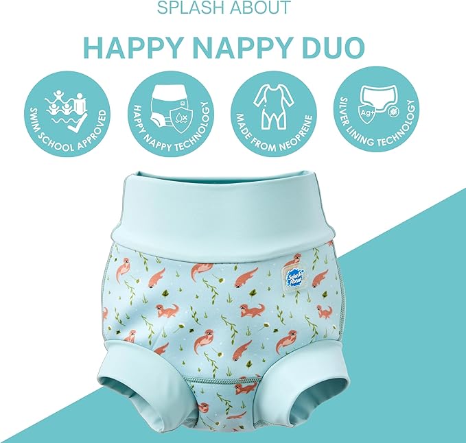 Splash About Happy Nappy Duo, Playful Otters, 6-12 Months