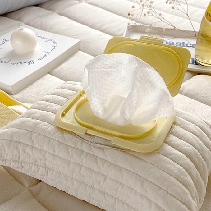 LIANXUE Cotton Wipes Dispenser Refillable Wipe Holder Travel Wet Wipe Container Baby Wipe Pouch for Car Stroller Indoor Outdoor Cotton