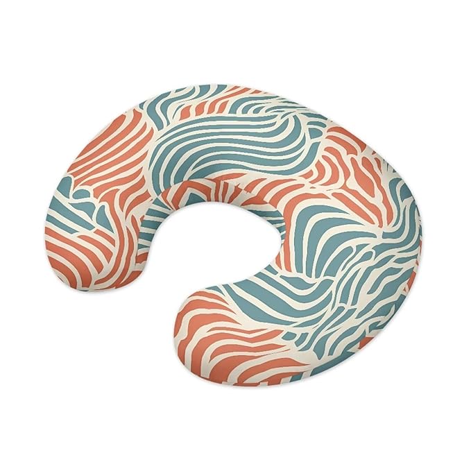 Spiral Stripe Stretchy Nursing Pillow Covers Abstract Line Soft Snug Fits On Infant Nursing Pillow, Aesthetic Art Newborn Feeding Pillow Case, Machine Washable