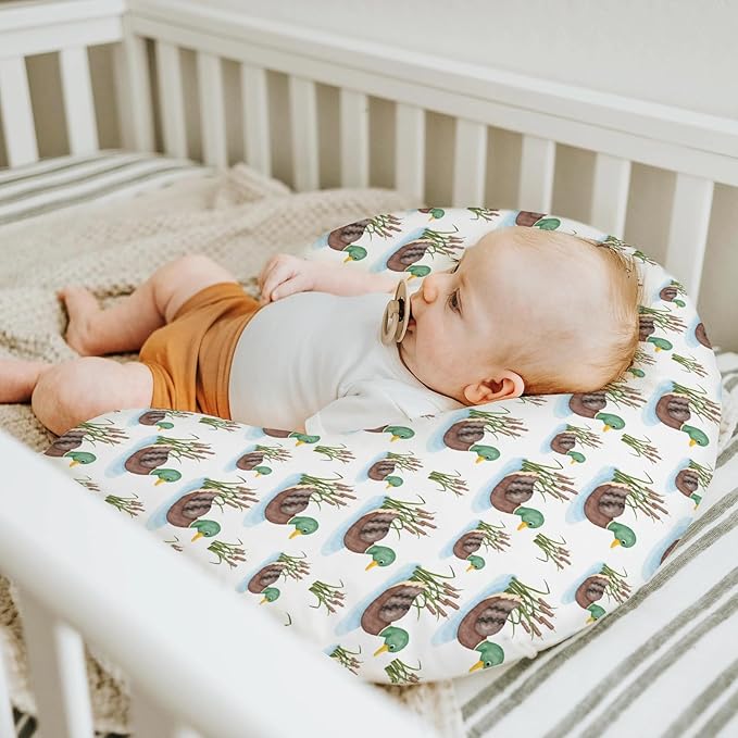 Cute Mallard Ducks Baby Nursing Pillow Covers for Boy Girl Wild Duck Lake Nursing Pillowcase for Breastfeeding Pillows Hunting Ducks Birds Soft Stretchy Slipcovers for Newborn Infant