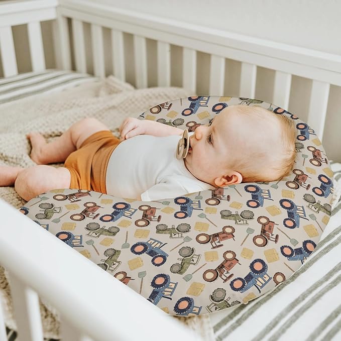 Vintage Tractors Baby Nursing Pillow Covers for Boy Girl Farm Tractor Harvest Nursery Feeding Pillowcase for Breastfeeding Pillows Farmhouse Trucks Vehicle Soft Stretchy Covers for Newborn Infant
