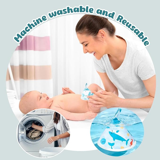 6 Pcs Pee Covers for Baby Boys, Strong Water Absorption Reusable Flannel Peepeeteepe Baby Boy with Hanging Loop, Strong Absorbent Pee Shield Pee Tent for Diaper Changes (6Pcs-Blue)