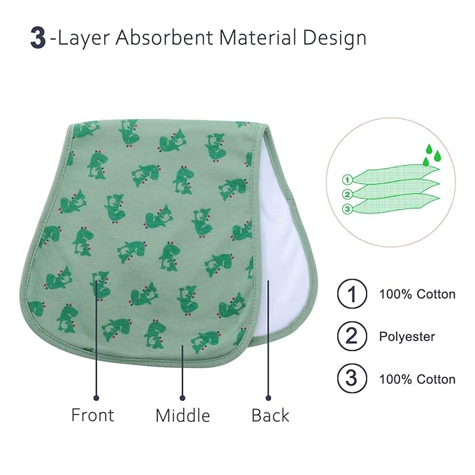 Hakochia Burp Cloths for Baby Boy & Girl Organic Cotton Large Unisex Burp Clothes Extra Absorbent Soft Neutral Burping Rags Spit Up Cloth Sets for Newborns 8 Pack