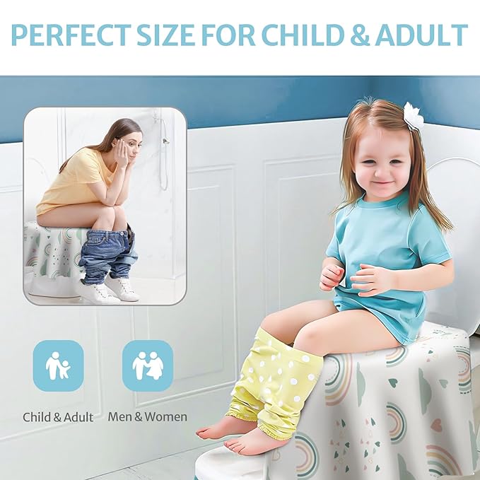 Blissful Diary 20 Pcs Toilet Seat Covers Disposable for Toddlers & Adults, Extra Large Waterproof, Portable Package for Travel, Kids Potty Training (Pack of 2)