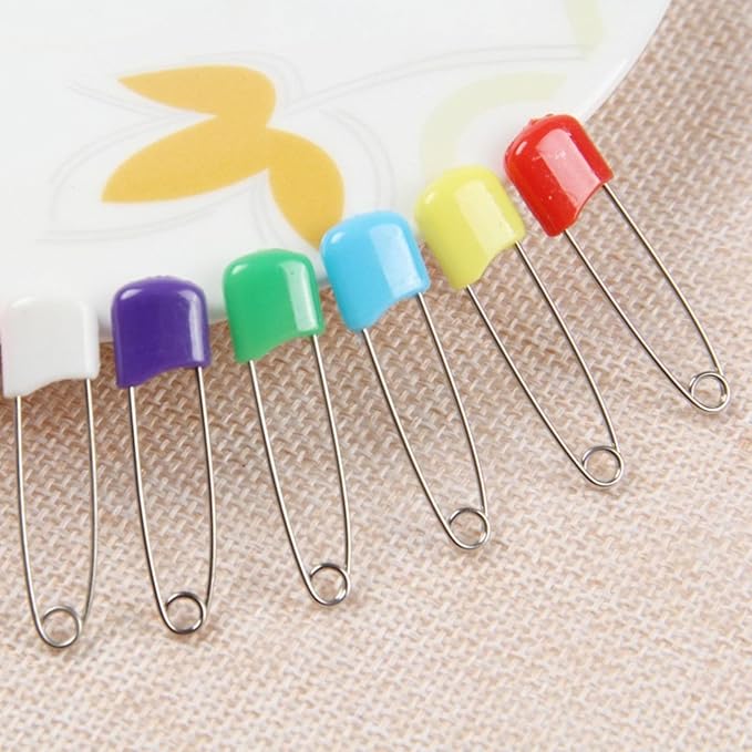 20Pcs 2 Inch Safety Diaper Pins, Safety Locking Holder Colorful Safety Pins for Cloth Nappies and Accessorie