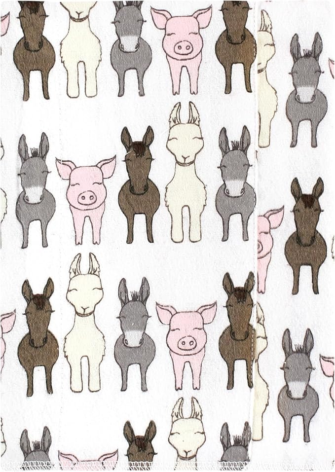 Luvable Friends Hudson Baby Flannel Burp Cloths 7pk, Barn Pals Pink