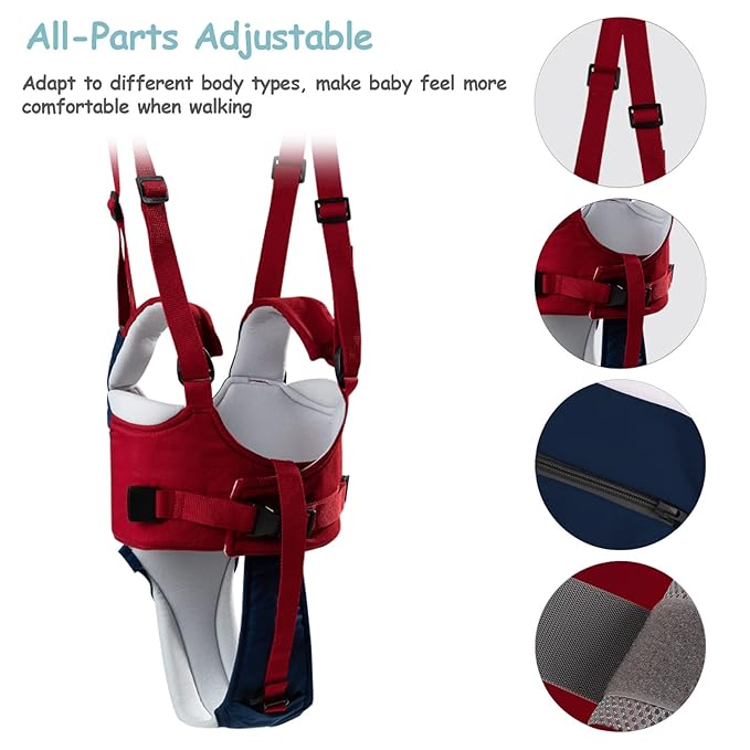 Baby Walking Harness Handheld Baby Walker Assistant Belt Adjustable Toddler Infant Harnesses Standing Up Walking Learning Helper with Detachable Crotch for 9-24 Month (DarkBlue Owl)