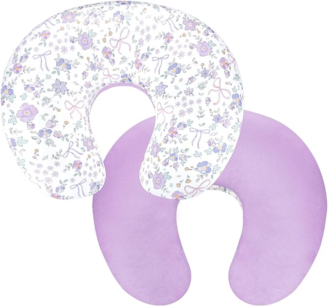 SWESEN Nursing Pillow Cover, 1 Pack Stretchy Slipcovers for Breastfeeding Pillows, Super Soft Removable Nursing Pillow Case for Baby Boy and Girls, Purple
