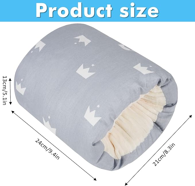 Baby Feeding Arm Pillow,Nursing Arm Pillows for Breastfeeding，Soft Cotton for Newborn, More Support for Mom and Baby,Portable and Washable,Ergonomic Nursing Essentials（Grey Crown）