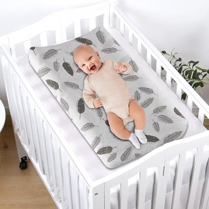 Leaf Baby Changing Pad Cover Stain Resistant Breathable Nursery Pad Change Cover Soft Stretchy Changing Table Cover Fit 32"x16" Contoured Pad