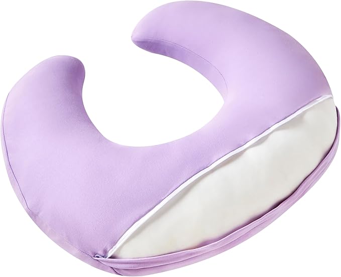 Nursing Pillow, Plus Size Breastfeeding Pillow Original Support for Baby Boys Girls Breastfeeding Essentials, with Removable Soft Cotton Cover (Purple, Large (25.59 * 20.08 * 6.30 Inches))