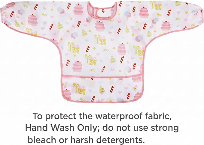 PandaEar (3 Pack Long Sleeve Bibs| Waterproof Full Sleeve Bib for Baby Infant Toddler 6-36 Months