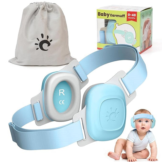 Baby Ear Muffs Noise Protection – Infant Headphones Noise 25dB Cancelling for Airplanes, Travel & Fireworks Toddler Hearing Protection 0-60 Months Baby Earphones | Soft & Adjustable Newborn Earmuffs