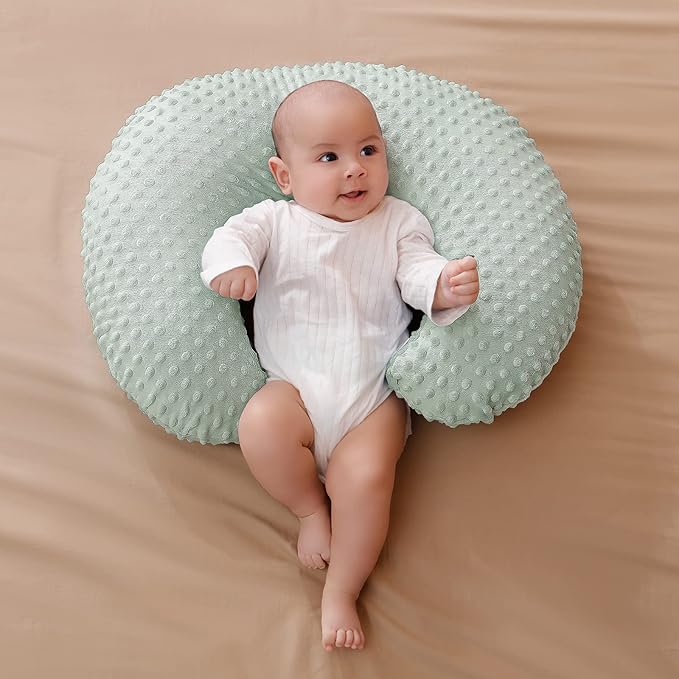 Pillowcase for Nursing Pillow and Positioner for Breastfeeding and Bottle Feeding, Propping Baby, Tummy Time, Baby Sitting Support, Awake-Time Support, Pillow Cover Only (Meadow Mist)
