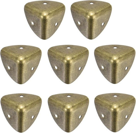 uxcell 8PCS Metal Corner Protector 1.1 x 1.1 x 1.1 Inch Box Edge Guard Protector Zinc Alloy Cabinets Speaker Corners Protector for Furniture Decorative (Vintage Bronze Tone)