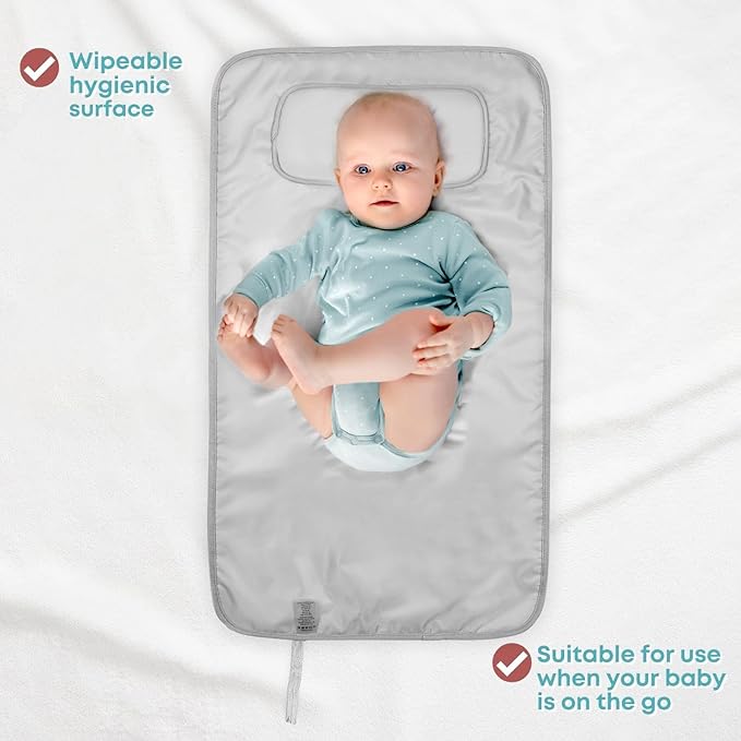 Hamur Home Portable Changing Pad – Waterproof, Washable & Easy Wipe Clean, Foldable Travel Baby Changing Mat for Diaper Bag, Compact & Lightweight, Must-Have for Newborns (Elephant Pattern)