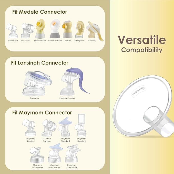 Maymom MyFit Crater Series 17mm Two-Piece Design Small Breastshield Compatible with Medela Breast Pump Parts; Replace Shields; Fit Flex Connector; 2pc