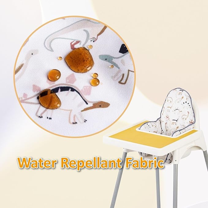 Inflatable Supporting Cushion for IKEA High Chair, Baby High Chair Cushion with Colorful Printing, Inflatable Cushion Included(Dinosaurs)