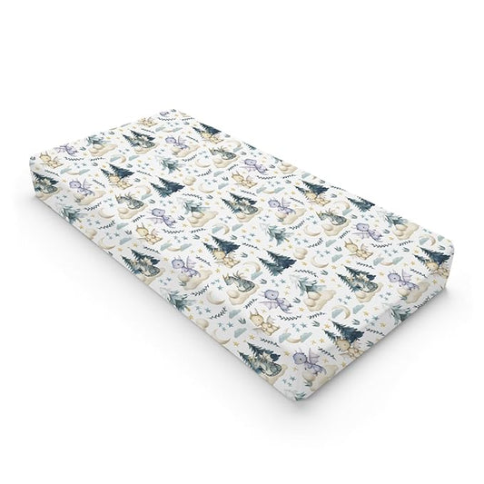 Fairytale Dragons Baby Changing Pad Covers for Boy Girl 32''x16'' Cute Dragons Eggs Moon Stars Trees Fitted Diaper Change Table Pad Sheets Dreamy Animal Soft Breathable Nursery Changing Table Mats