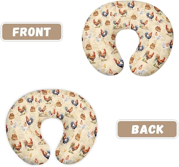 ZOUTAIRONG Cute Chicken Nursing Pillow Cover for Baby Girl Boy Removable Breastfeeding Pillow Slipcover Safe and Snug for Baby Nursing Pillowcases for Moms Cock Nursing Covers