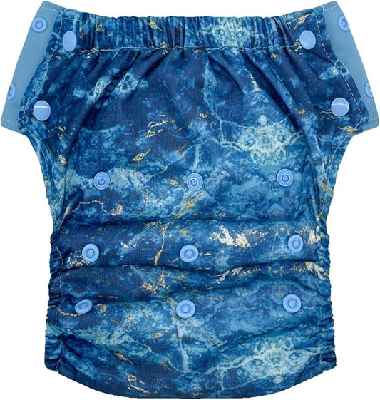 EcoAble Reusable Potty Training Diaper with Insert, Daytime Pull-on Cloth Training Pants for Toddlers and Big Kids (Size 3, Marble)