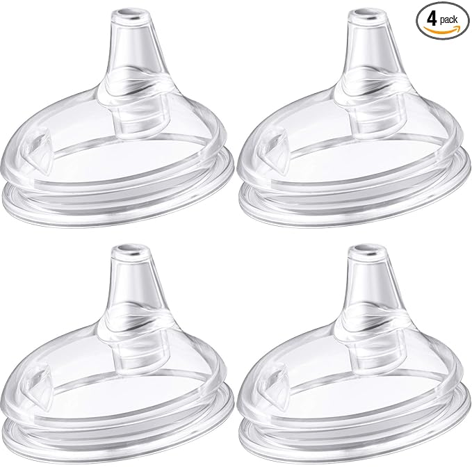 Nuanchu 4 Pieces Sippy Spout Nipples Compatible with Comotomo Baby Bottles, Duckbill Cross Silicone Replacement Fast Flow Nipples Sippy Cup Variable Flow Conversion