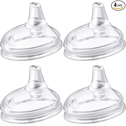 Nuanchu 4 Pieces Sippy Spout Nipples Compatible with Comotomo Baby Bottles, Duckbill Cross Silicone Replacement Fast Flow Nipples Sippy Cup Variable Flow Conversion