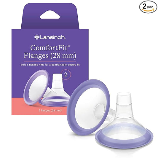 Lansinoh ComfortFit Breast Pump Flanges, Size 28mm, 2 Count