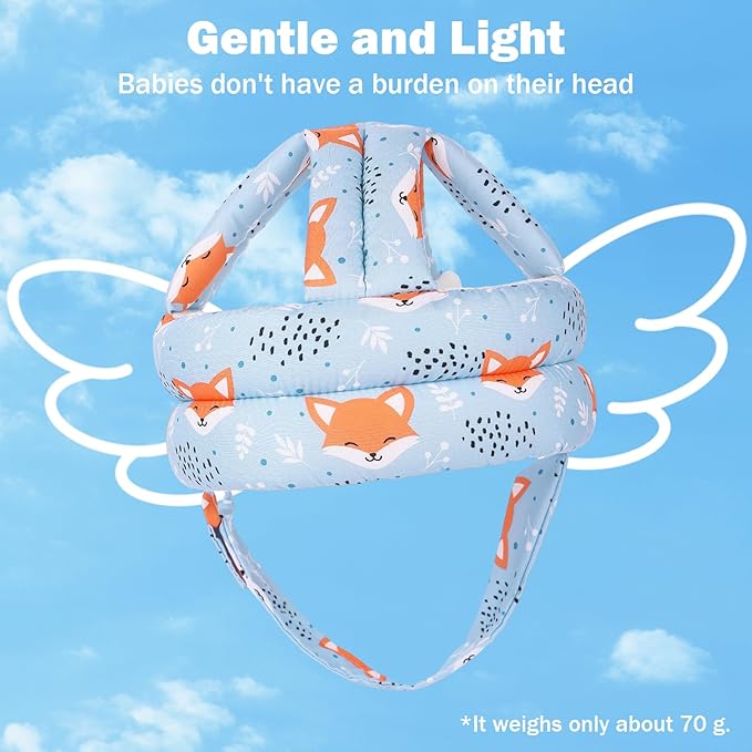 Baby Head Protector for Crawling Walking, Baby Helmet Adjustable No Bumps and Soft Cushion, Infant Safety Cap for Kid Learning to Walk