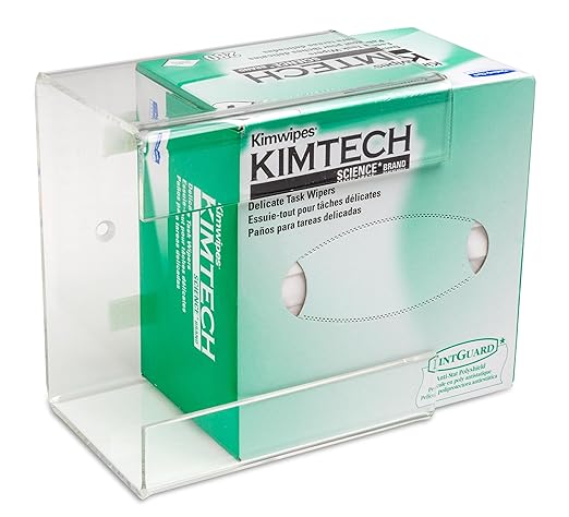 Clear Acrylic Lab Wipe Holder, 1 Compartment, Wall Mountable