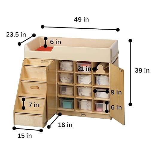 Jonti-Craft 5145JC Diaper Changer with Stairs, Left - Baby Changing Table
