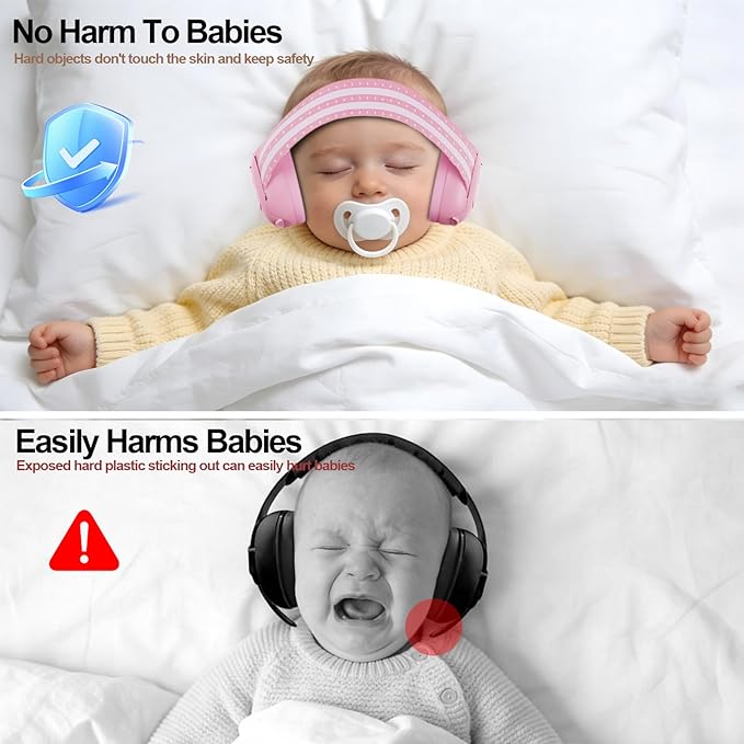 Floriogra Baby Headphones for Noise - Baby Ear Protection for Babies and Toddlers up to 36 Months - Babies Noise Cancelling Headphones - Infant Ear Protection Earmuffs Against Hearing Damage