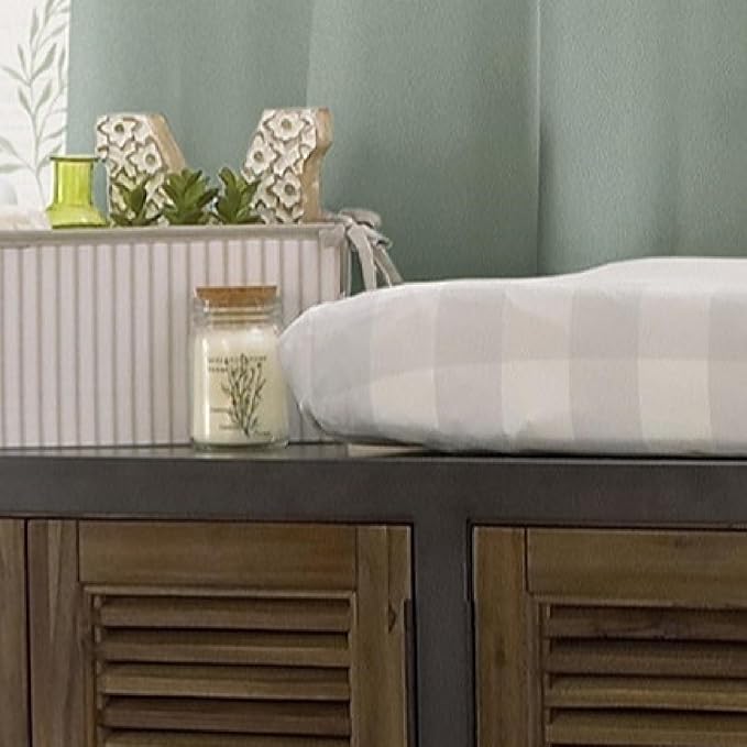 NoJo Rustic Farmhouse Super Soft Gray and White Buffalo Check Changing Pad Cover