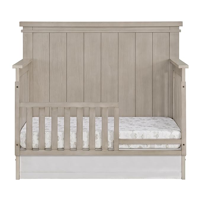 Soho Baby Hampton Crib to Toddler Bed Guard Rail Conversion Kit, Smooth Stone Wash Finish, GreenGuard Gold Certified