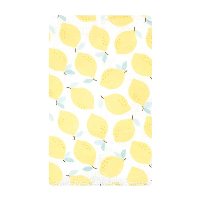 Hudson Baby Unisex Baby Cotton Flannel Burp Cloths, Lemon Daisy 10 Pack, One Size