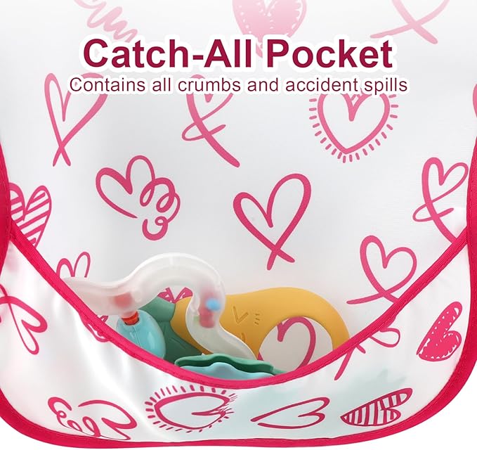 Accmor Baby Bibs for Eating, Waterproof Mess Proof Baby Toddler Bibs, Apron Smock Feeding Bibs for Girls Boys