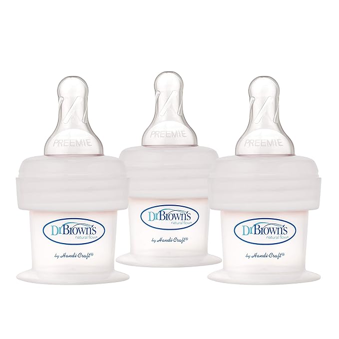 Dr. Brown's Anti-Colic Preemie Baby Bottles, 0m+, 4 Pack, 2 oz & First Feeder Bottles, 15cc, 3 Pack
