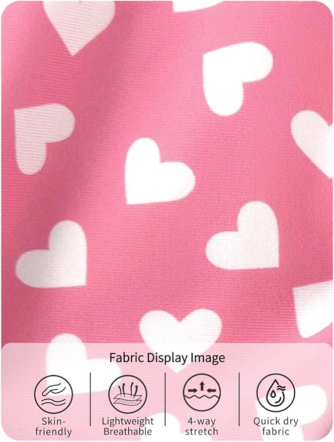 weVSwe Newborn Swim Diaper for Baby 50+ Infant Girl Waterproof Diapers Snap Adjustable Swimming Diapers Pink Heart 12-18 Months