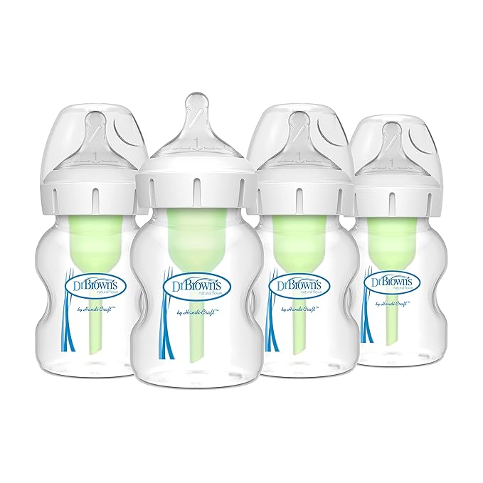 Dr. Brown's Anti-Colic Baby Bottles with Slow Flow Nipples | 4 Pack